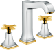 HANSGROHE Metropol Classic Смеситель для раковины на 3 отверстия, ручки крестики Цвет: Хром, золото 