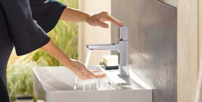 HANSGROHE Metropol Смеситель для раковины с рукояткой Select с донным клапаном Push-Open Цвет: Хром 